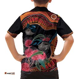 Hakea Flower And Fairy Wren Australia Hawaiian Shirt Aboriginal Art