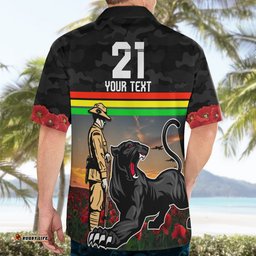 Custom Panthers Rugby ANZAC Day Hawaiian Shirt Soldiers Poppy Field 2024