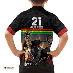 Custom Panthers Rugby ANZAC Day Hawaiian Shirt Soldiers Poppy Field 2024