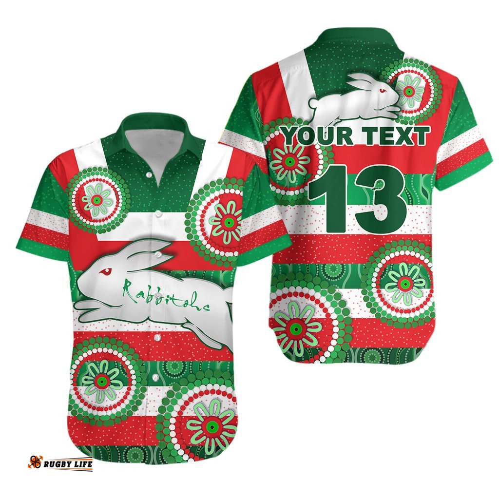 Custom Personalised Go Rabbitohs Hawaiian Shirt Mix Indigenous