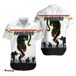 Penrith Panthers ANZAC Hawaiian Shirt Simple Style White