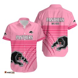 Penrith Panthers Rugby Hawaiian Shirt Authentic Permiers Pink Version