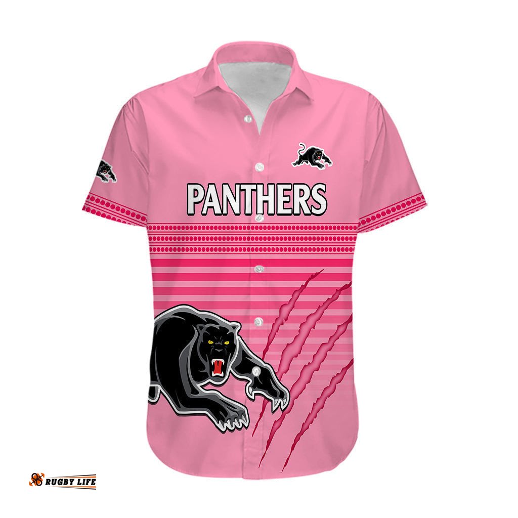 Penrith Panthers Rugby Hawaiian Shirt Authentic Permiers Pink Version