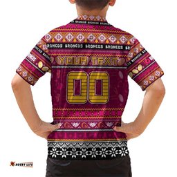 Personalized Broncos Rugby Xmas Hawaiian Shirt Australia NRL Mascot
