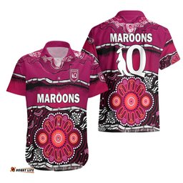 Maroons Rugby Hawaiian Shirt Aboriginal Queensland State of Origin
