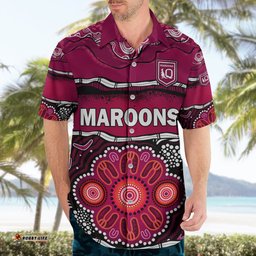 Maroons Rugby Hawaiian Shirt Aboriginal Queensland State of Origin