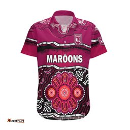 Maroons Rugby Hawaiian Shirt Aboriginal Queensland State of Origin