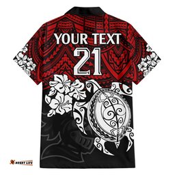 Custom Knights Rugby Hawaiian Shirt Novocastrians Hibiscus and Turtle With Polynesian Pattern
