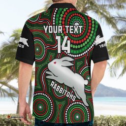 Personalised Rabbitohs Rugby Hawaiian Shirt Souths 1908 Indigenous Art