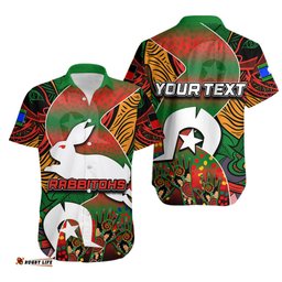 Custom Personalised NAIDOC Rabbitohs Hawaiian Shirt Torres Strait Islanders