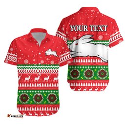 Custom Personalised Rabbitohs Hawaiian Shirt South Sydney Christmas