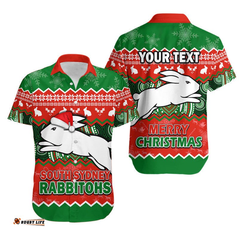 Custom Personalised South Sydney Rabbitohs Aboriginal Christmas Vibe Hawaiian Shirt