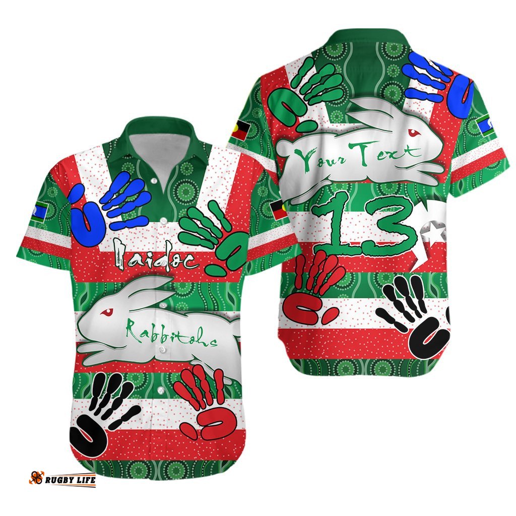 Custom Personalised Rabbitohs NAIDOC Week Hawaiian Shirt Heal Country
