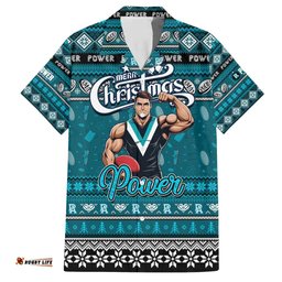 Personalized Power Football Xmas Hawaiian Shirt Australia AFL Mascot
