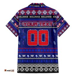 Personalized Bulldogs Football Xmas Hawaiian Shirt Australia AFL Mascot