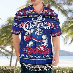 Personalized Bulldogs Football Xmas Hawaiian Shirt Australia AFL Mascot