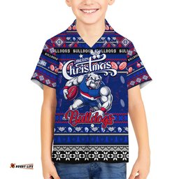 Personalized Bulldogs Football Xmas Hawaiian Shirt Australia AFL Mascot