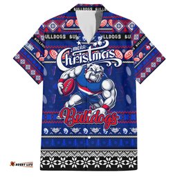 Personalized Bulldogs Football Xmas Hawaiian Shirt Australia AFL Mascot