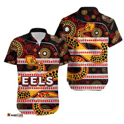 Parramatta Eels Hawaiian Shirt Tribal Style Black