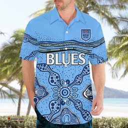 NSW Blues Rugby Hawaiian Shirt New South Wales Aboriginal Origin