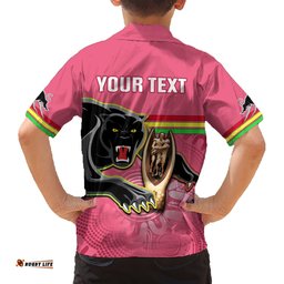 Personalised Panthers Hawaiian Shirt Premiers Back To Back Pink Version