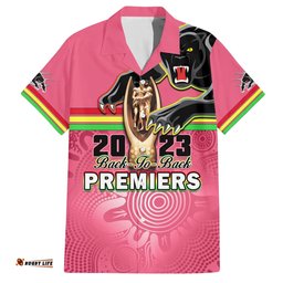 Personalised Panthers Hawaiian Shirt Premiers Back To Back Pink Version
