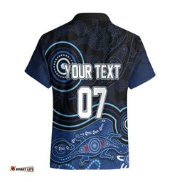 Personalised NSW Blues Rugby Indigenous Hawaiian Shirt Lizard Aboriginal Dot Art
