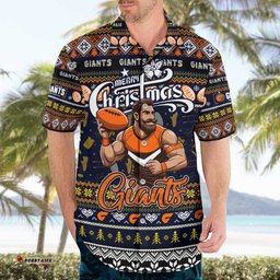 Personalized Giants Football Xmas Hawaiian Shirt Australia AFL Mascot
