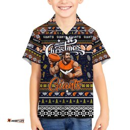 Personalized Giants Football Xmas Hawaiian Shirt Australia AFL Mascot