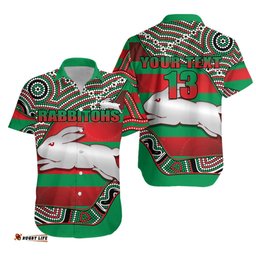 Custom Personalised Rabbitohs Hawaiian Shirt Rugby South Sydney Indigenous Charming Custom Text and Number