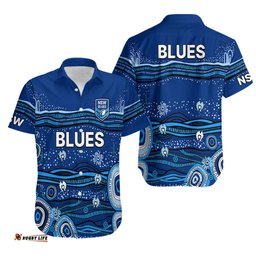 NSW Blues Rugby Hawaiian Shirt Aboriginal Indigenous
