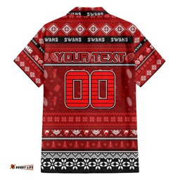 Personalized Swans Football Xmas Hawaiian Shirt Australia AFL Mascot