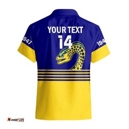 Personalised Eels Rugby Hawaiian Shirt Parramatta 1947 Dynamic Blue