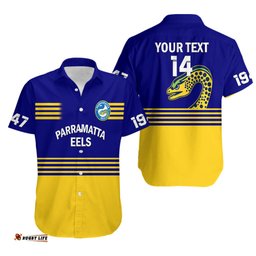 Personalised Eels Rugby Hawaiian Shirt Parramatta 1947 Dynamic Blue