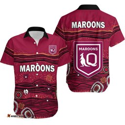 QLD Maroons Rugby Hawaiian Shirt Indigenous