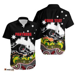 Custom Personalised Panther Rugby Hawaiian Shirt Australia Day Style