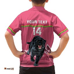 Custom Australia Day Panthers Hawaiian Shirt NRL 2024 Sydney Opera House With Map Pink