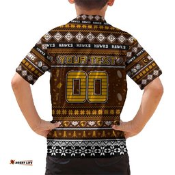 Personalized Hawks Football Xmas Hawaiian Shirt Australia AFL Mascot