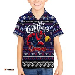 Personalized Demons Football Xmas Hawaiian Shirt Australia AFL Mascot