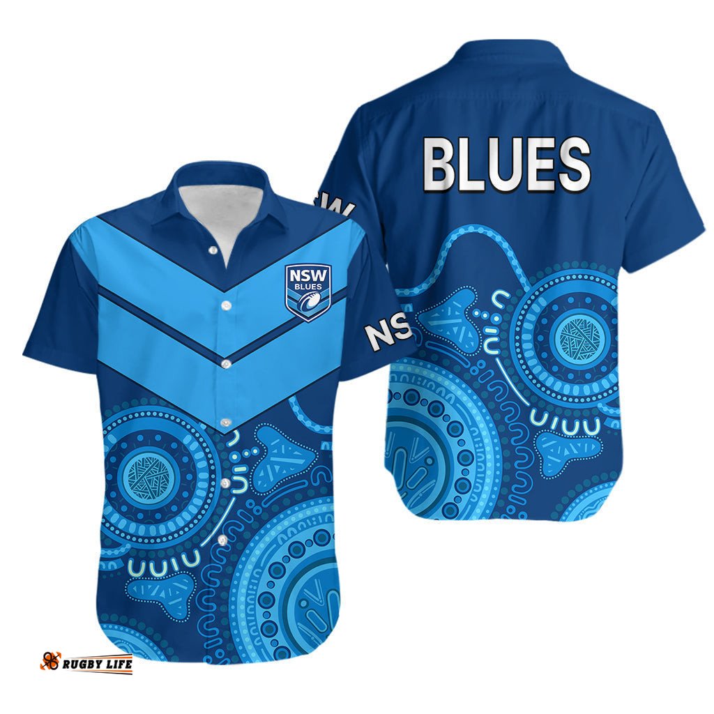 New South Wales Rugby Hawaiian Shirt Indigenous NSW Blues