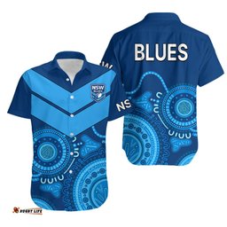 New South Wales Rugby Hawaiian Shirt Indigenous NSW Blues