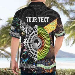 Personalised New Zealand and Australia Hawaiian Shirt Maori Mix Aboriginal Art Style