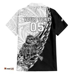 New Zealand Kiwi Rugby Custom Hawaiian Shirt Go Champions Maori Pattern