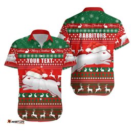 Custom Personalised Rabbitohs Christmas Hawaiian Shirt South Sydney Indigenous