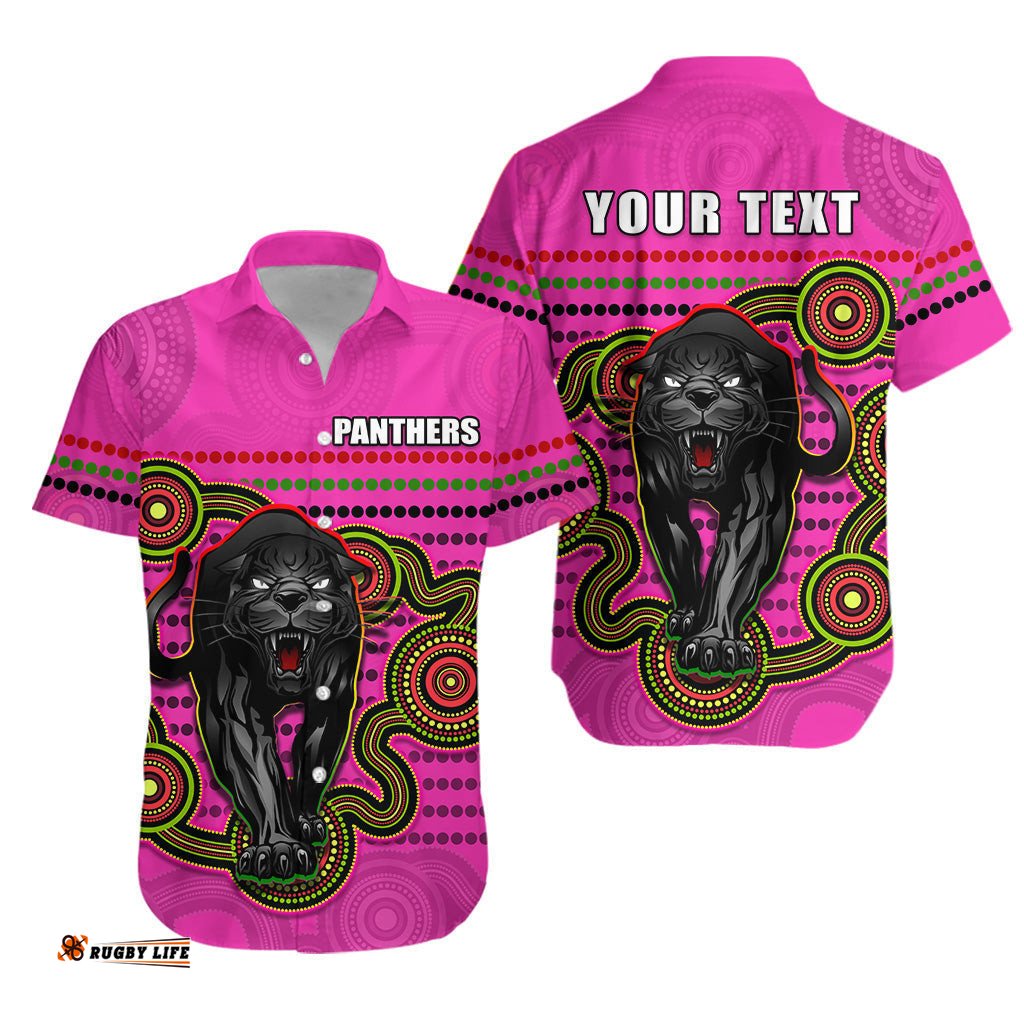 Custom Personalised Panthers Indigenous Hawaiian Shirt Version Pink Alternate