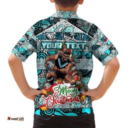Custom Power Football Merry Christmas Hawaiian Shirt Indigenous Australian Art