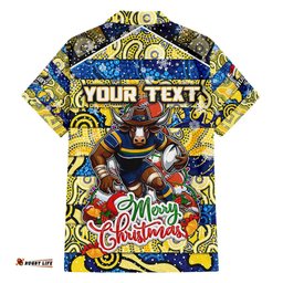 Custom Cowboys Rugby Merry Christmas Hawaiian Shirt Indigenous Australian Art