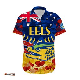Eels Rugby ANZAC Hawaiian Shirt Lest We Forget
