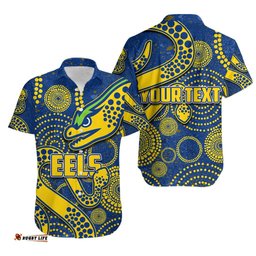 Custom Personalised Parramatta Eels Hawaiian Shirt Special Aboriginal Style