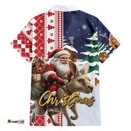Kangaroo Australia Christmas Hawaiian Shirt Xmas Pattern